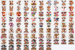 Cute highland cow stickers bundle | Farm animal stickers Product Image 3