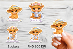 Cute highland cow stickers printable | Farm animal stickers Product Image 1