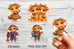 Cute highland cow stickers printable | Farm animal stickers Product Image 1