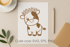 Cute highland cow SVG design | Farm animal SVG silhouette Product Image 1