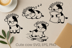 Cute highland cow SVG design | Farm animal SVG silhouette Product Image 1