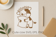 Cute highland cow SVG design | Farm animal SVG silhouette Product Image 1