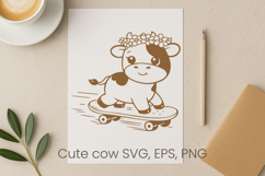 Cute highland cow SVG design | Farm animal SVG silhouette Product Image 1