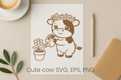Cute highland cow SVG design | Farm animal SVG silhouette Product Image 1
