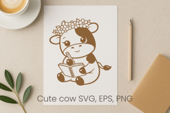 Cute highland cow SVG design | Farm animal SVG silhouette Product Image 1