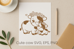 Cute highland cow SVG design | Farm animal SVG silhouette Product Image 1
