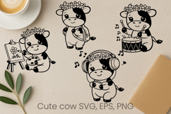 Cute highland cow SVG design | Farm animal SVG silhouette Product Image 1