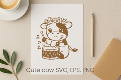Cute highland cow SVG design | Farm animal SVG silhouette Product Image 1
