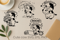 Cute highland cow SVG design | Farm animal SVG silhouette Product Image 1