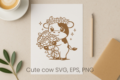 Cute highland cow SVG design | Farm animal SVG silhouette Product Image 1