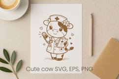 Cute highland cow SVG design | Farm animal SVG silhouette Product Image 1