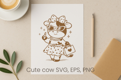 Cute highland cow SVG design | Farm animal SVG silhouette Product Image 1