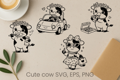 Cute highland cow SVG design | Farm animal SVG silhouette Product Image 1