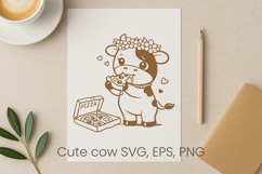 Cute highland cow SVG design | Farm animal SVG silhouette Product Image 1