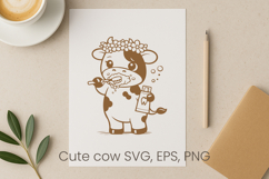 Cute highland cow SVG design | Farm animal SVG silhouette Product Image 1