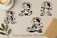 Cute highland cow SVG design | Farm animal SVG silhouette Product Image 1