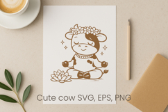 Cute highland cow SVG design | Farm animal SVG silhouette Product Image 1