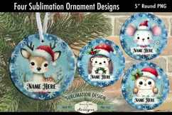 Cute Christmas Critters Ornament Designs PNG File | Add Name Product Image 1