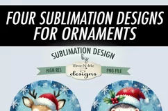 Cute Christmas Critters Ornament Designs PNG File | Add Name Product Image 6