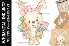 Cute Easter Bunny Sublimation Clipart Product Image 1
