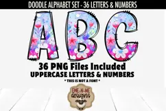 Cute Floral Doodle Alphabet Numbers | Flowered PNG Files Product Image 4
