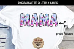 Cute Floral Doodle Alphabet Numbers | Flowered PNG Files Product Image 5