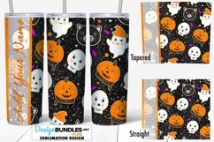 Cute Halloween Ghosts Cats 20 oz Seamless Tumbler PNG Product Image 1