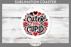 Cuter Than Cupid v1 Round Coaster Sublimation Product Image 1