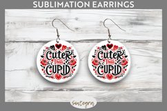 Cuter Than Cupid v1 Round Earrings Sublimation Product Image 1