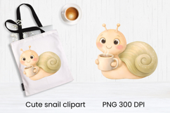 Cute cozy snail clipart PNG | Cute snail sublimation Product Image 1