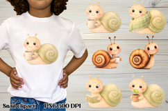 Cute cozy snail clipart PNG | Cute snail sublimation Product Image 1