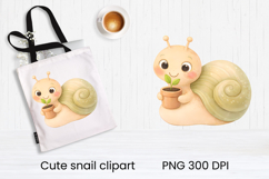 Cute cozy snail clipart PNG | Cute snail sublimation Product Image 1