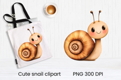 Cute cozy snail clipart PNG | Cute snail sublimation Product Image 1