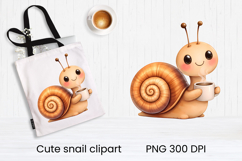 Cute cozy snail clipart PNG | Cute snail sublimation Product Image 1