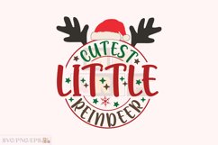 Cutest Little Reindeer Christmas T-shirt Design Product Image 1