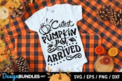 Cutest pumpkin just arrived svg Product Image 1