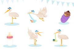 Cute Storks Watercolor Style Clip Art Product Image 2