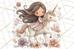 Princess and Unicorn Clip Art PNG Magical Mini World Product Image 4