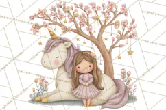 Princess and Unicorn Clip Art PNG Magical Mini World Product Image 3