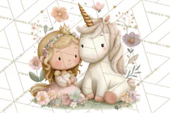Princess and Unicorn Clip Art PNG Magical Mini World Product Image 2
