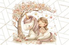 Princess and Unicorn Clip Art PNG Magical Mini World Product Image 4