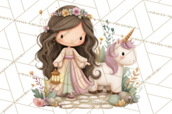 Princess and Unicorn Clip Art PNG Magical Mini World Product Image 2