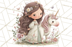 Princess and Unicorn Clip Art PNG Magical Mini World Product Image 5