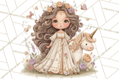 Princess and Unicorn Clip Art PNG Magical Mini World Product Image 2
