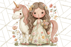 Princess and Unicorn Clip Art PNG Magical Mini World Product Image 3