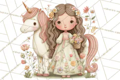 Princess and Unicorn Clip Art PNG Magical Mini World Product Image 3