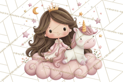 Princess and Unicorn Clip Art PNG Magical Mini World Product Image 4