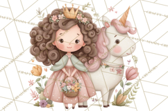 Princess and Unicorn Clip Art PNG Magical Mini World Product Image 5