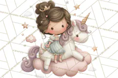 Princess and Unicorn Clip Art PNG Magical Mini World Product Image 2