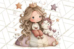 Princess and Unicorn Clip Art PNG Magical Mini World Product Image 4